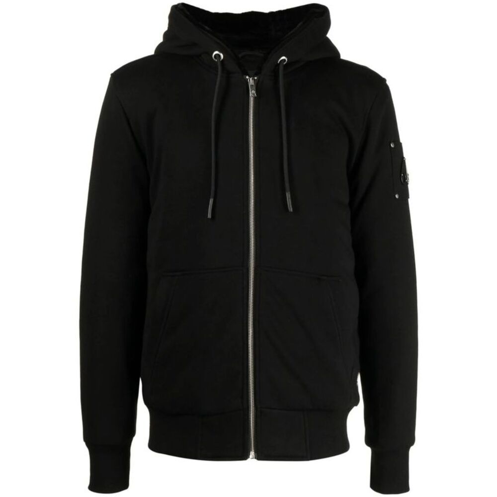 Moose Knuckles Black Jackets - Hooded Jackets Men
